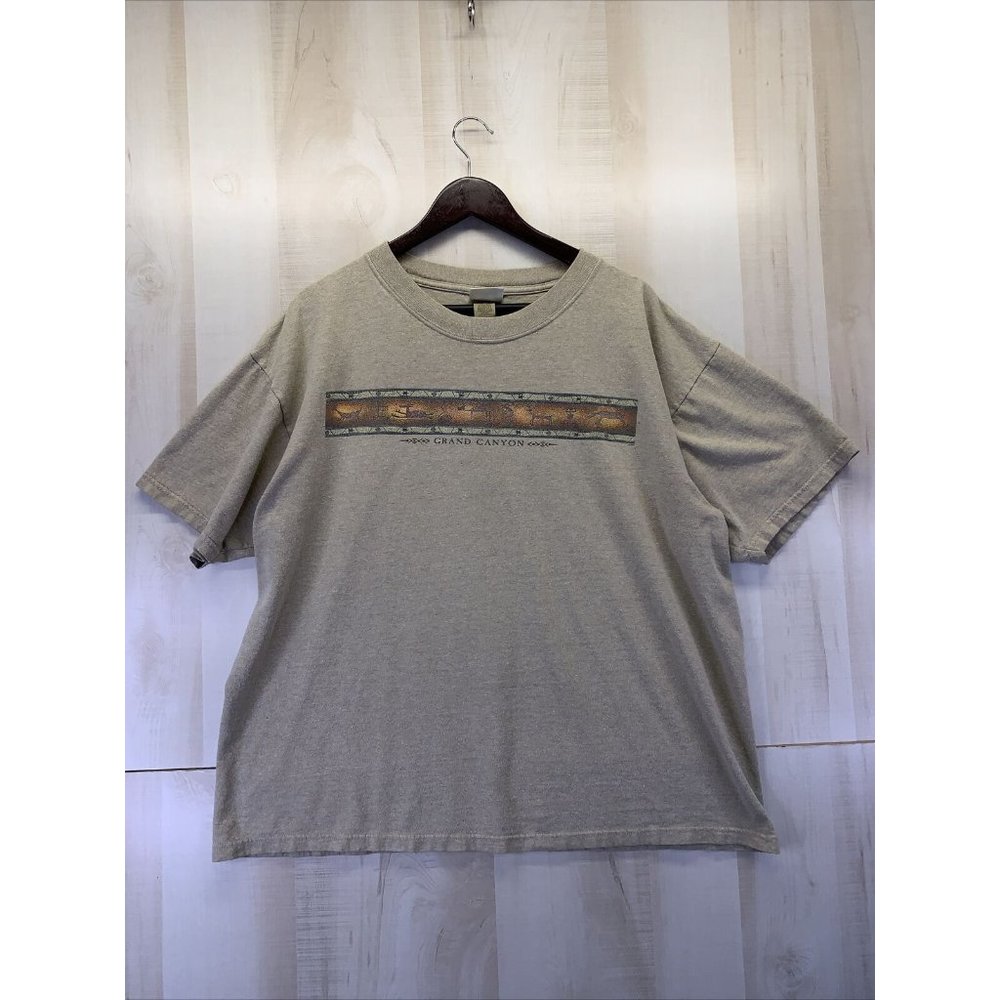 Vtg Eco Mountain “Grand Canyon” Distressed Graphic Brown Recycled Materials Tee